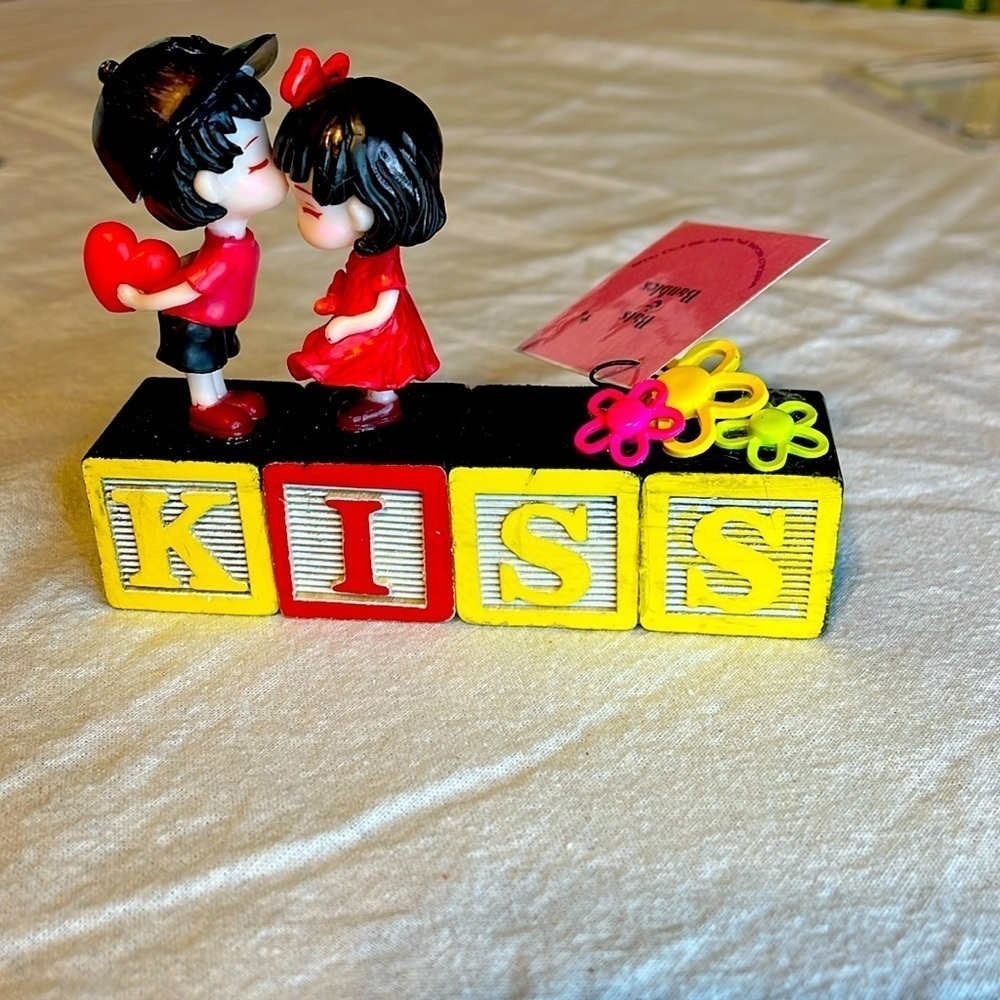 Kiss Alphabet Blocks Upcycle Love Figure